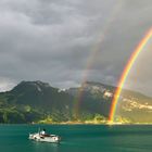 Regenbogen und Dampfschiff