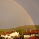 Regenbogen vor dem Balkon