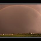 Regenbogen zwischen Filder und Schwäbischer Alb - Panoramabild