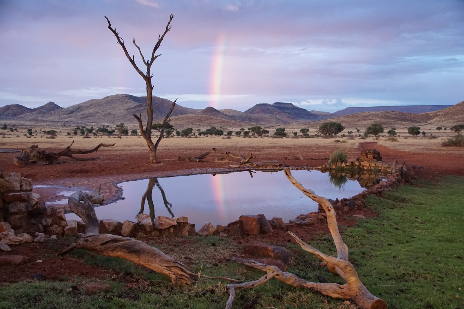 Regenbogenfortsetzung im See