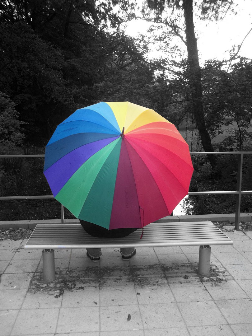 Regenbogenschirm Foto Bild Emotionen Hoffnung Bearbeitungen Bilder Auf Fotocommunity