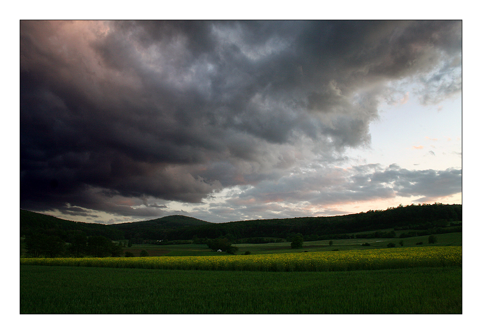 Regenfront abends im Hessenländle..