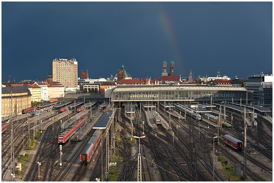 Regenfront über München Ost