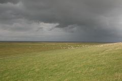 Regenfront über Westerhever