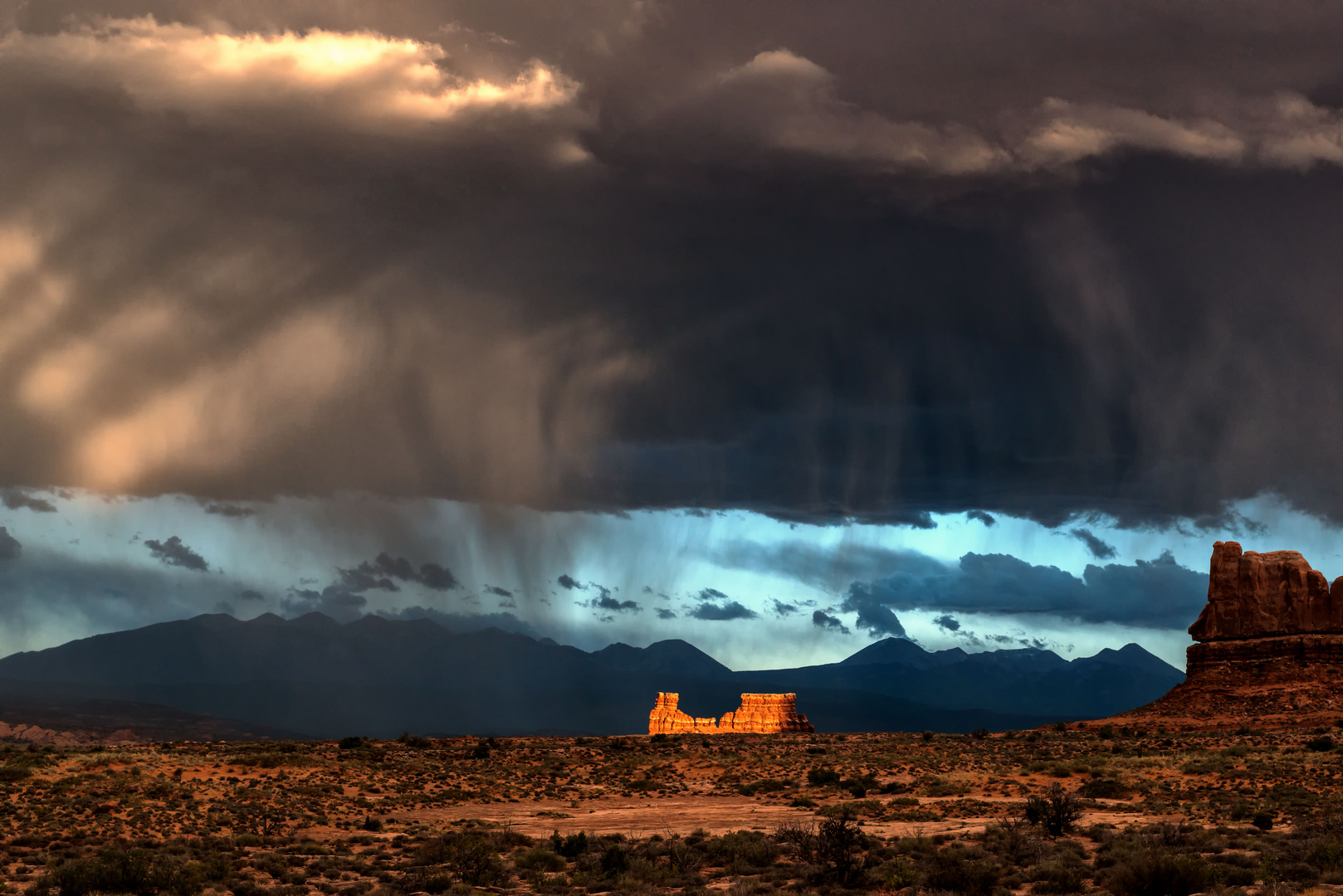 Regengüsse im Arches Nationalpark, Utah