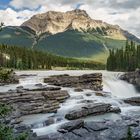 Regenpause bei den Athabasca Falls im Jasper Nationalpark Canada