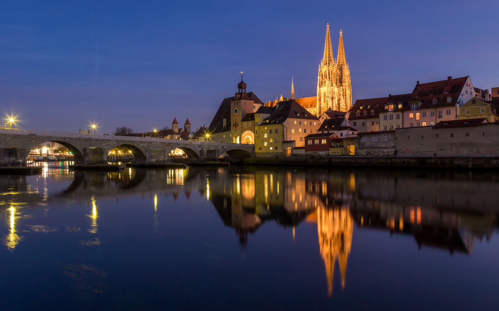 Regensburg during the blue hour