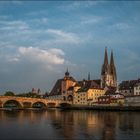 Regensburg mit Steinerner Brücke, April 2009