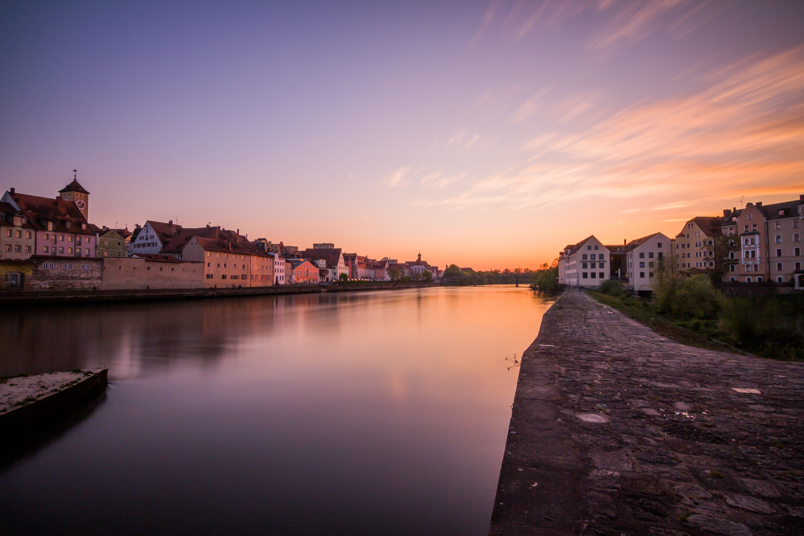 Regensburg, Steinerne Brücke, Donau