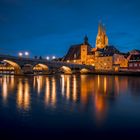 Regensburg Steinernen Brücke Nachts