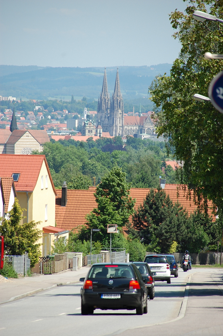 Regensburg von Kumpfmühl aus gesehen.