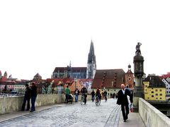 Regensburgansicht von der Steinernen Brücke aus