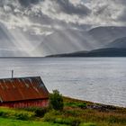 Regenschauer am Fjord
