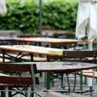 Regenschauer im Biergarten