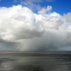 Regenschauer im Wattenmeer