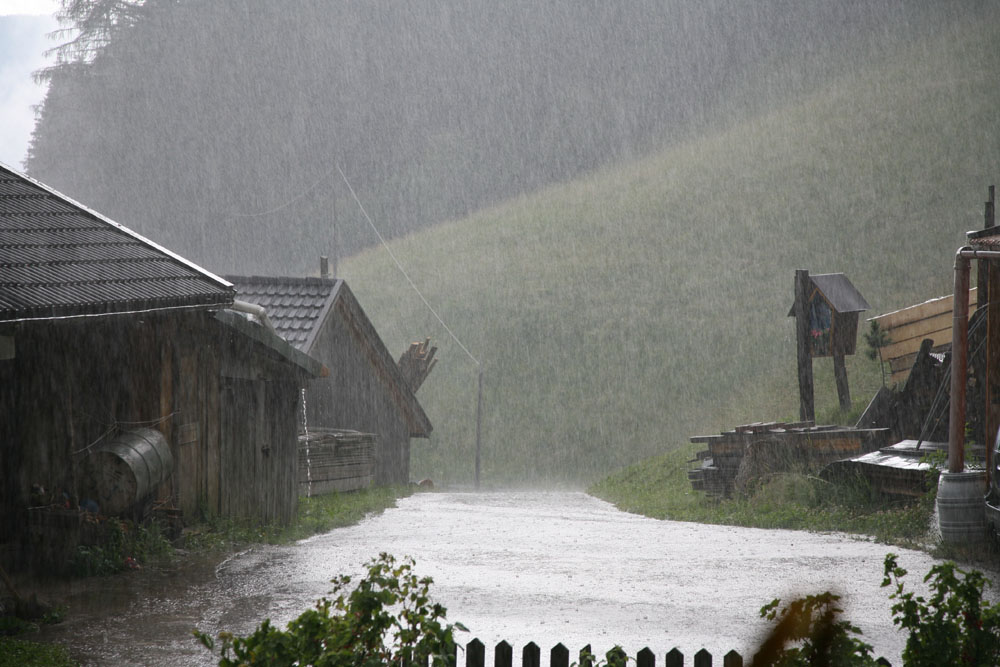 Regenschauer in Südtirol