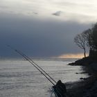 Regenschauer über dem Meer