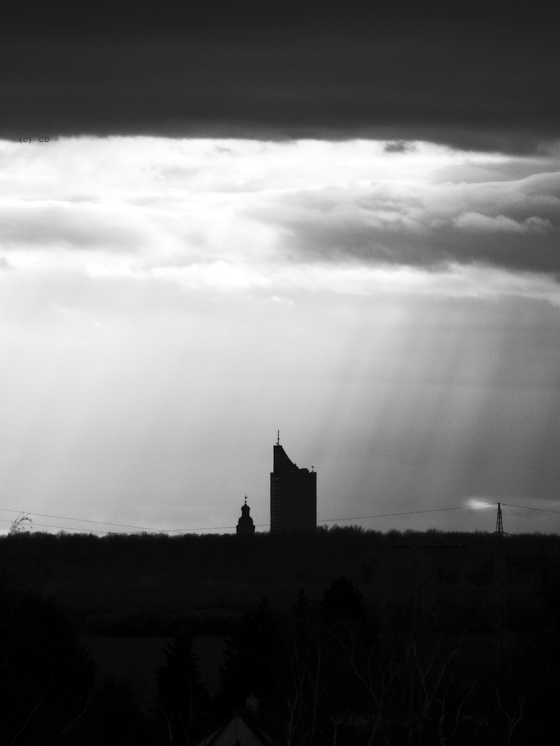 Regenschauer über Leipzig