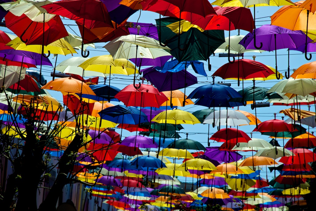 Regenschirme in Antalya