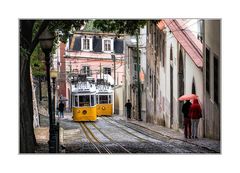 Regenstimmung am Elevador da Glória