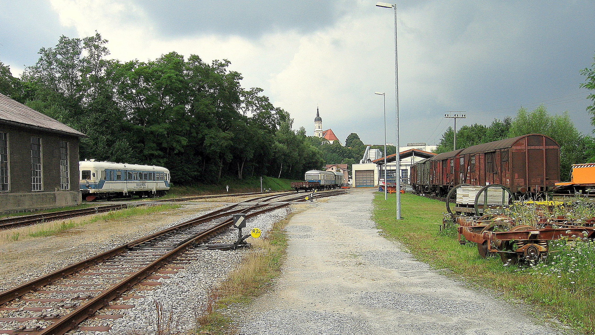 Regentalbahn im Bf Viechtach 4.8.2006