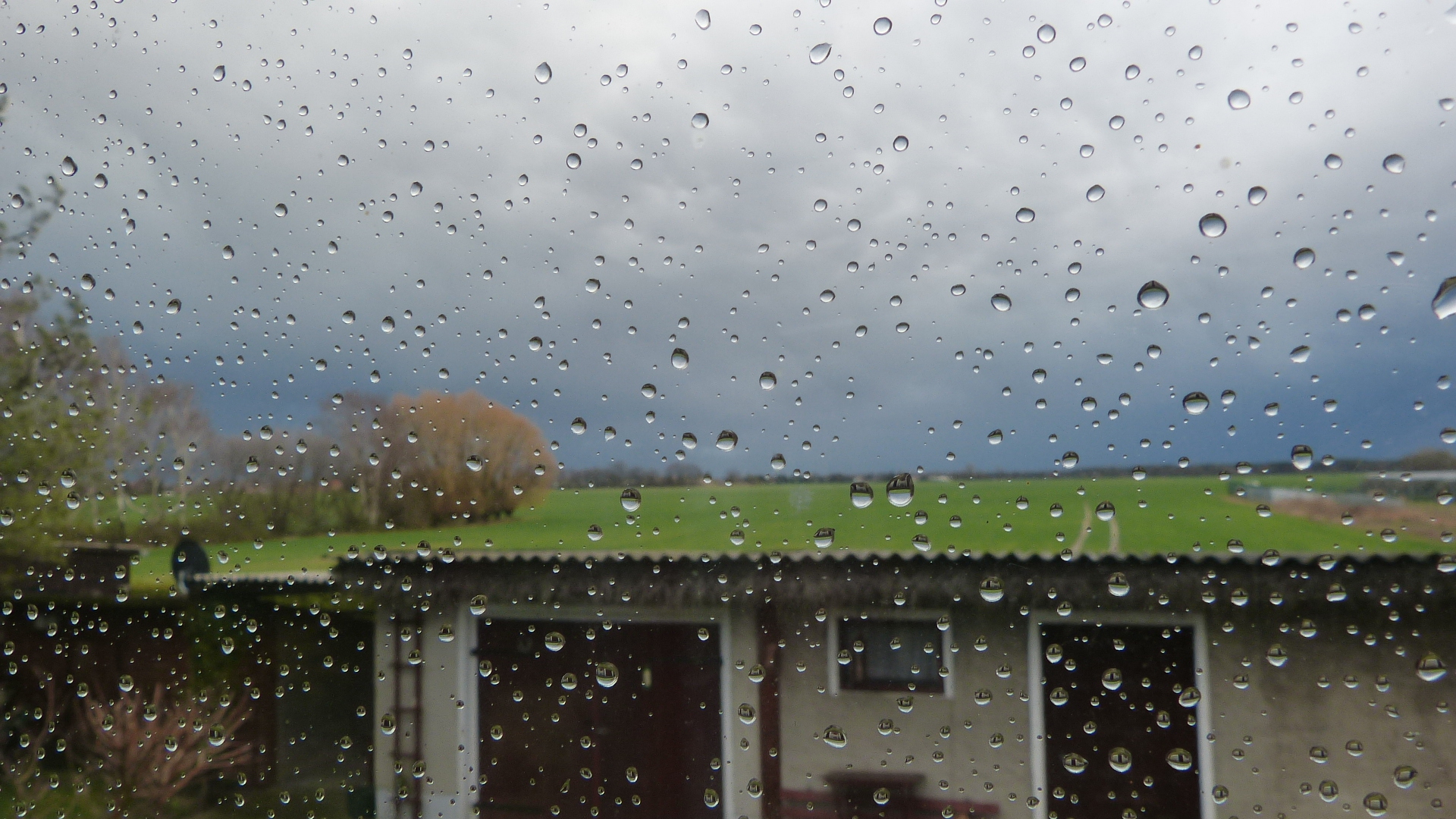 Regentropfen die an mein Fenster klopfen