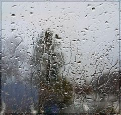 Regentropfen die an mein Fenster kopfen
