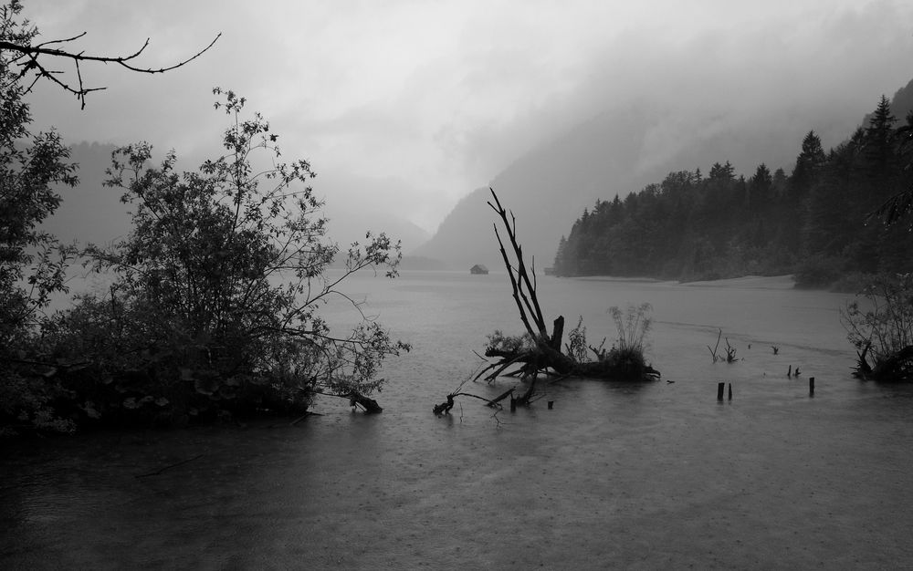 Regenwetter am See