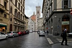 Regenwetter in Florenz