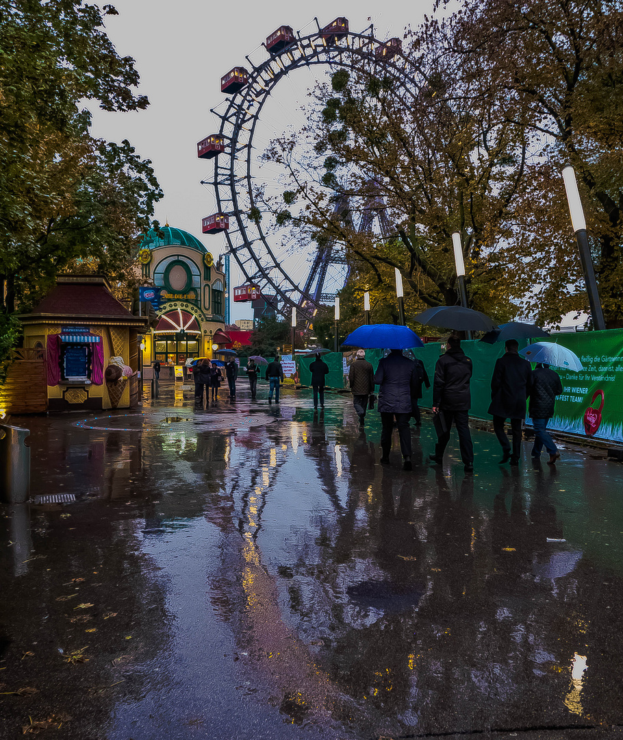 Regenzeit im Wurstelprater