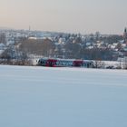 Regio-Shuttle der Citybahn Chemnitz GmbH mit Blick auf Niederwürschnitz