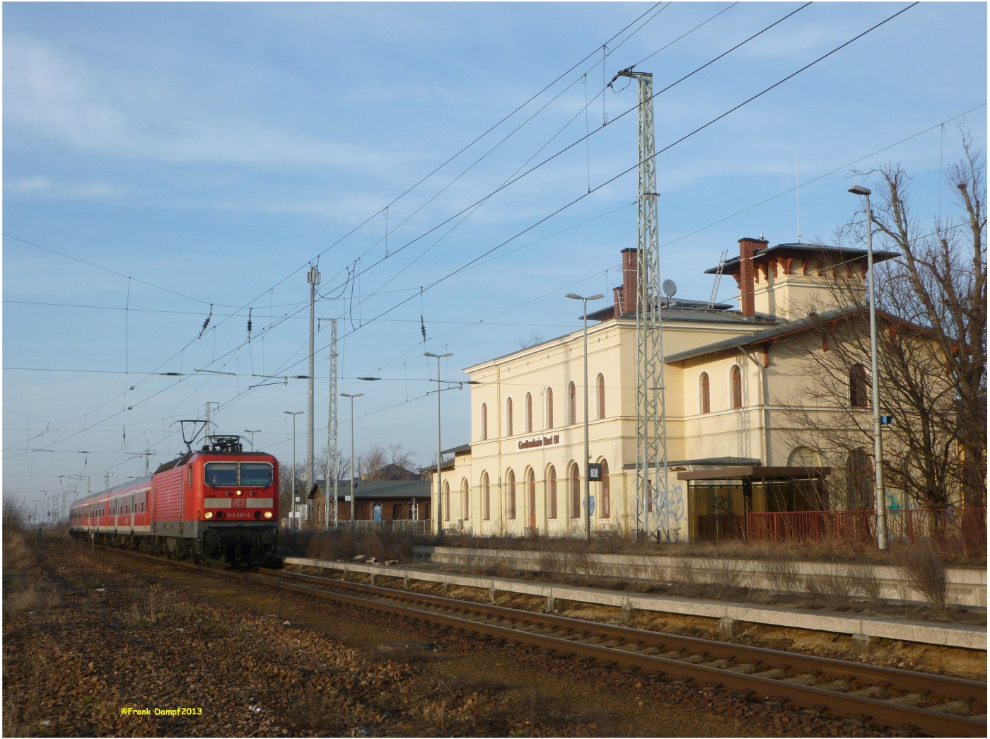 Regionalverkehr durch den Berliner Bahnhof in Großenhain