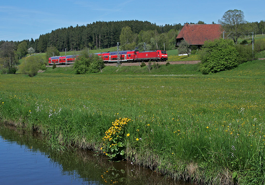 Regionalzug in ländlicher Idylle