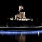 Regiswindiskirche Lauffen am Neckar bei Nacht