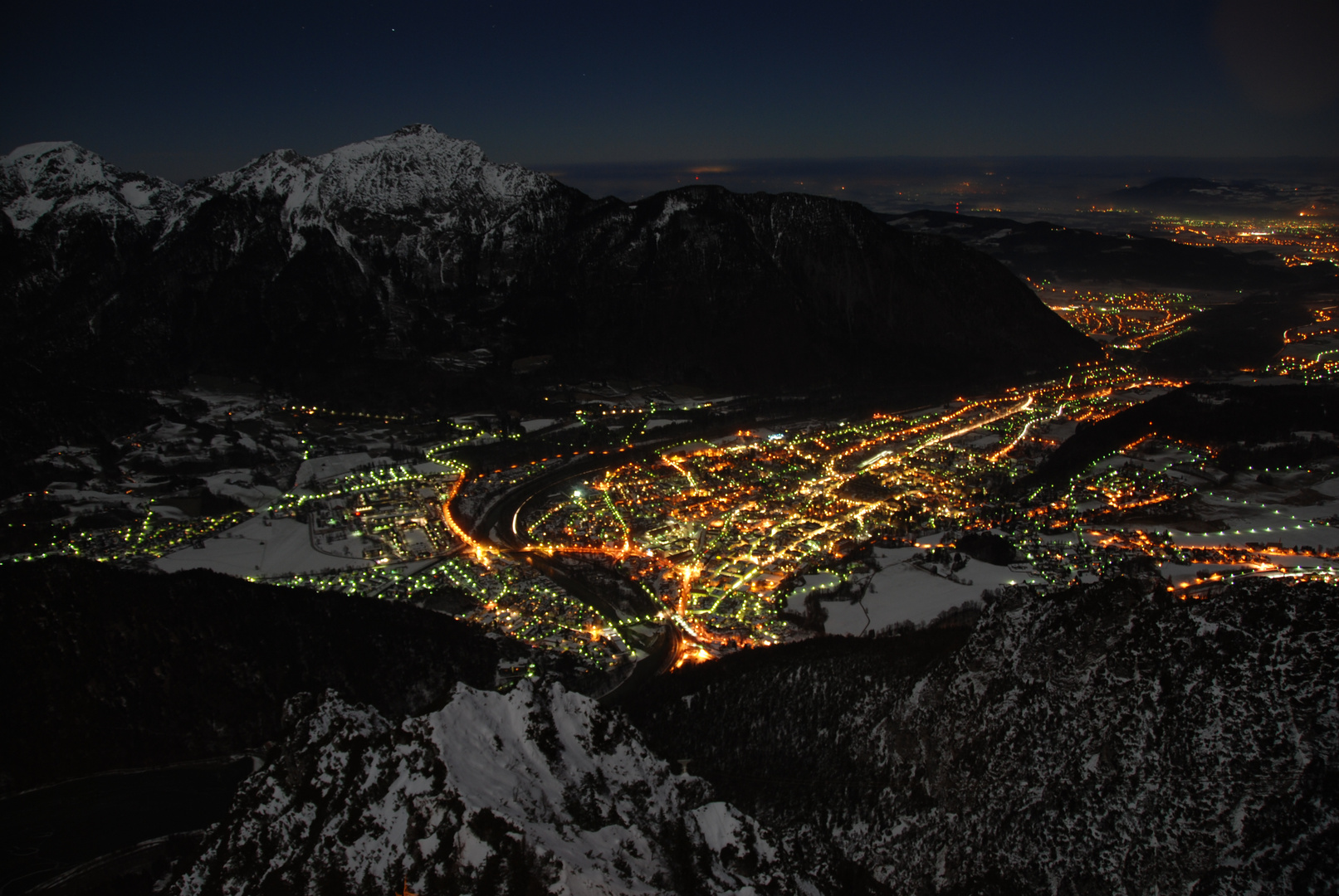 Reichenhall in einer klaren Winternacht