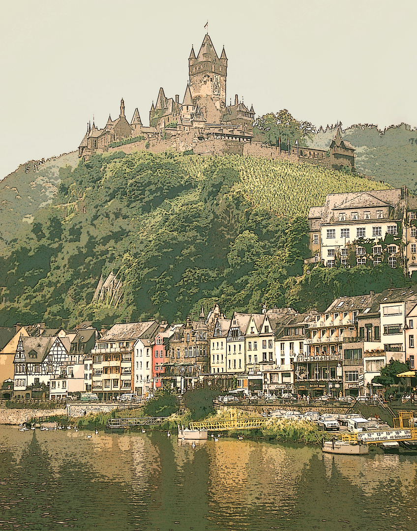  Reichsburg Cochem,Bearbeitet in Camera RAW und Photoshop CC.