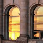 Reichstag - Detail bei Sonnenuntergang