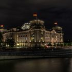 Reichstag von hinten über die Spree