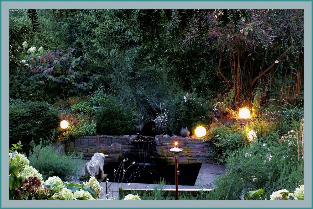 Reidelhof Garten Dammasch Dämmerung Foto & Bild landschaft