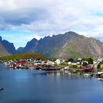 reine in lofoten sky line