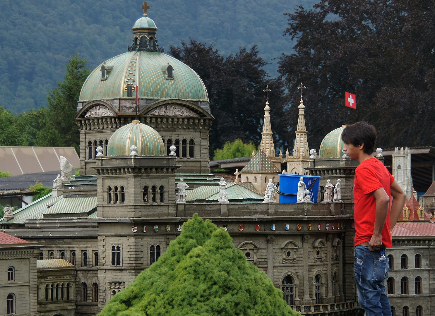 Reinemachen beim Bundeshaus in Bern