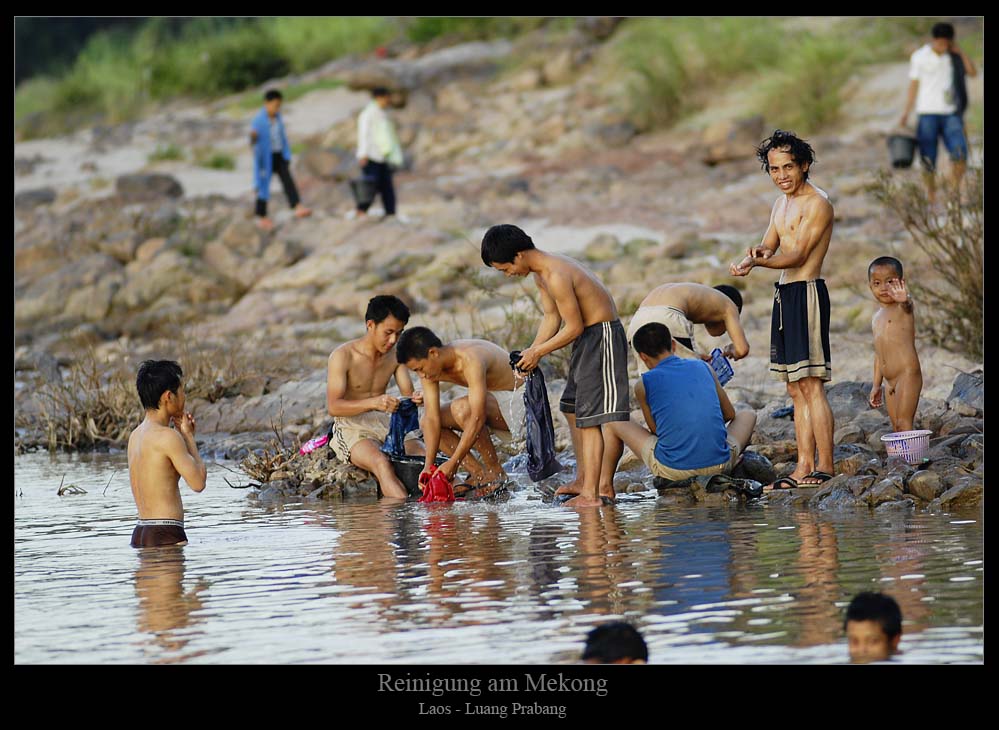 Reinigung am Mekong