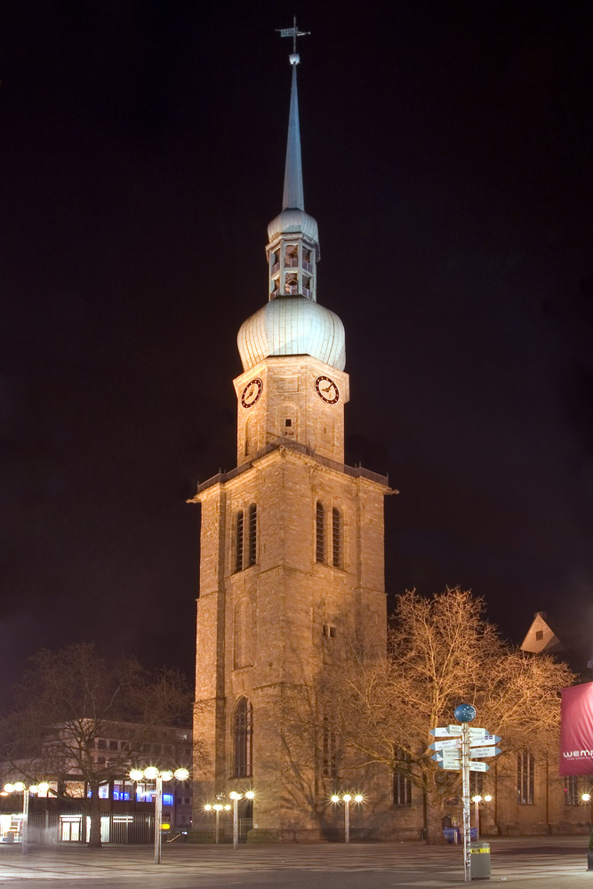 Reinoldikirche in Dortmund bei Nacht