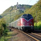 "Reisen wie vor 50 Jahren" auf der Neckartalbahn unterhalb Burg Hornberg 26.9.2009