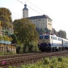 "Reisen wie vor 50 Jahren" auf der Neckartalbahn unterhalb Burg Horneck in Gundelsheim 27.9.2009