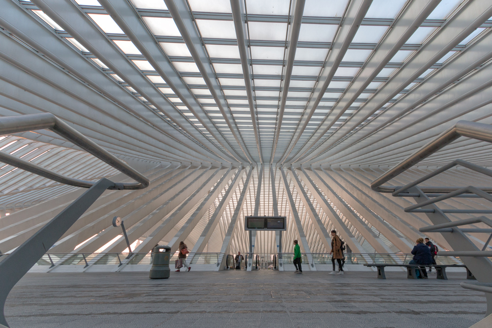 Reisende im Bahnhof Liège-Guillemins