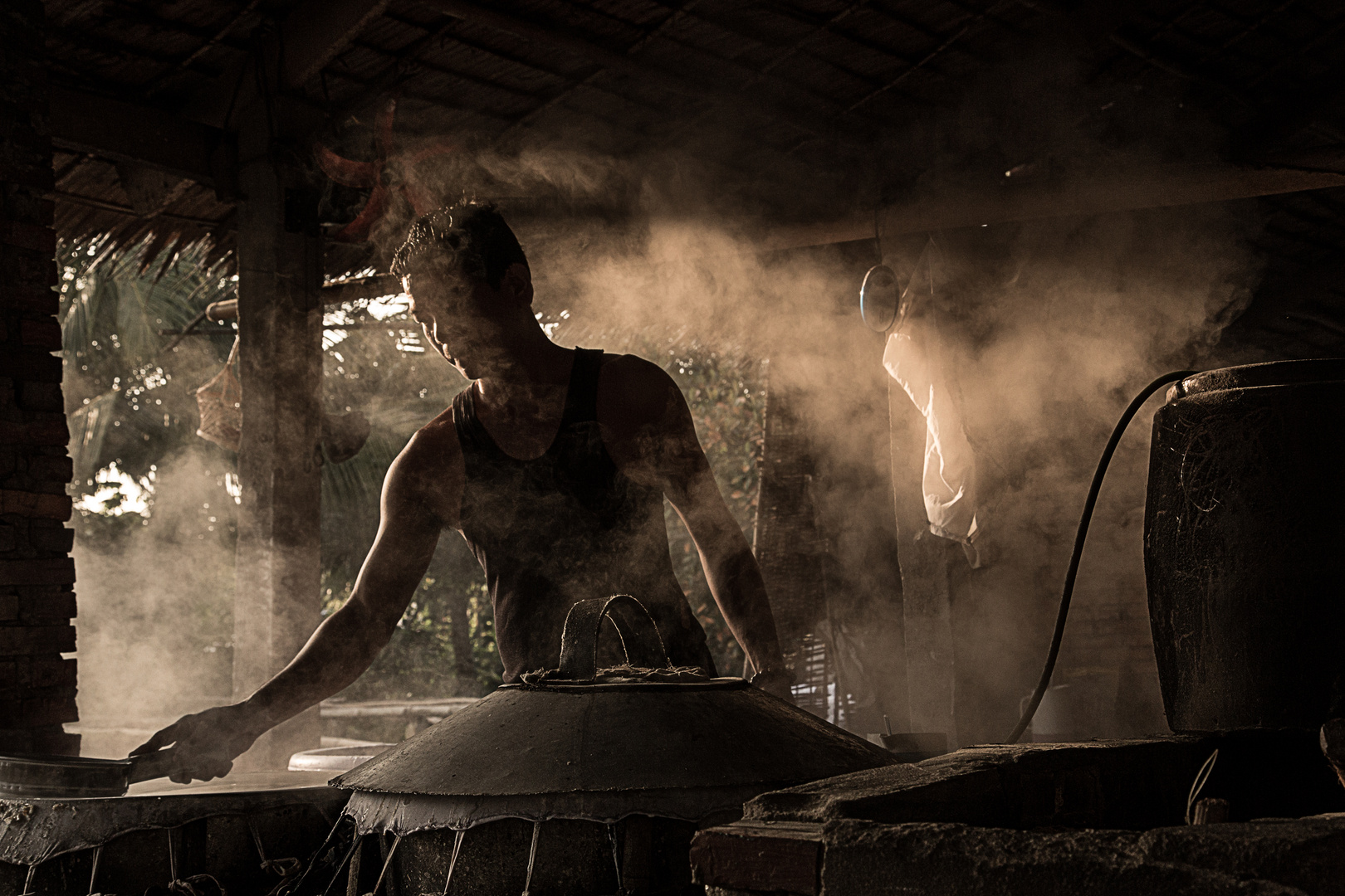 Reisnudelmacher, Serie Handwerker und Händler in Vietnam