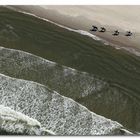 Reiten am Strand (Luftbild, aerial)