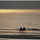 Reiten bei Sonnenuntergang