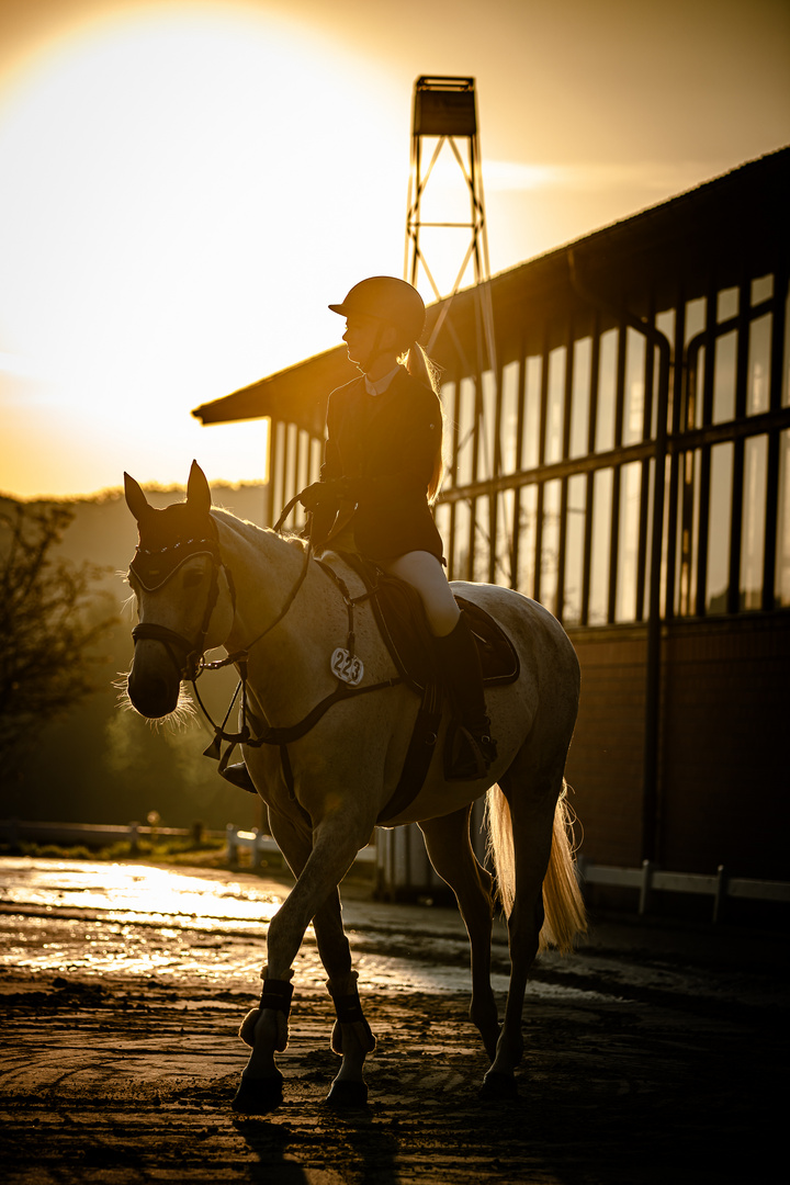 Reiten im Sonnenaufgang